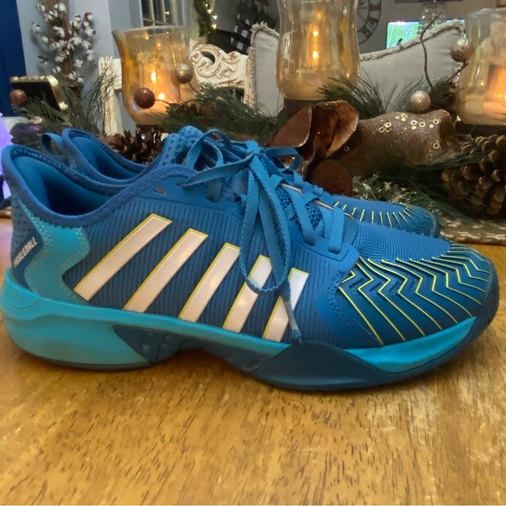 adidas Blue Athletic Shoes with White Stripes